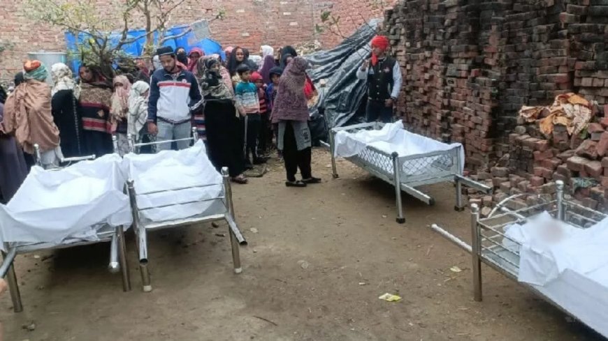 लखनऊ हत्याकांडː स्थानीय लोगों ने चंदा जुटाकर निकला जनाजा, संभल में दफनाए गए अरशद की मां और चारों बहनों के शव